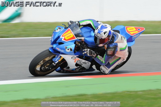 2009-05-09 Monza 3036 Superstock 600 - Free Practice - Nacho Calero - Yamaha YZF R6